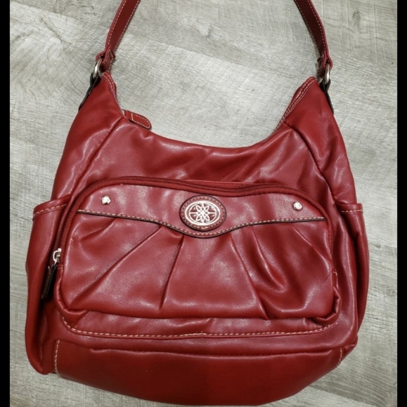 🆕️NWOT Red Shoulder Purse with a built-in wallet on front - Picture 2 of 15